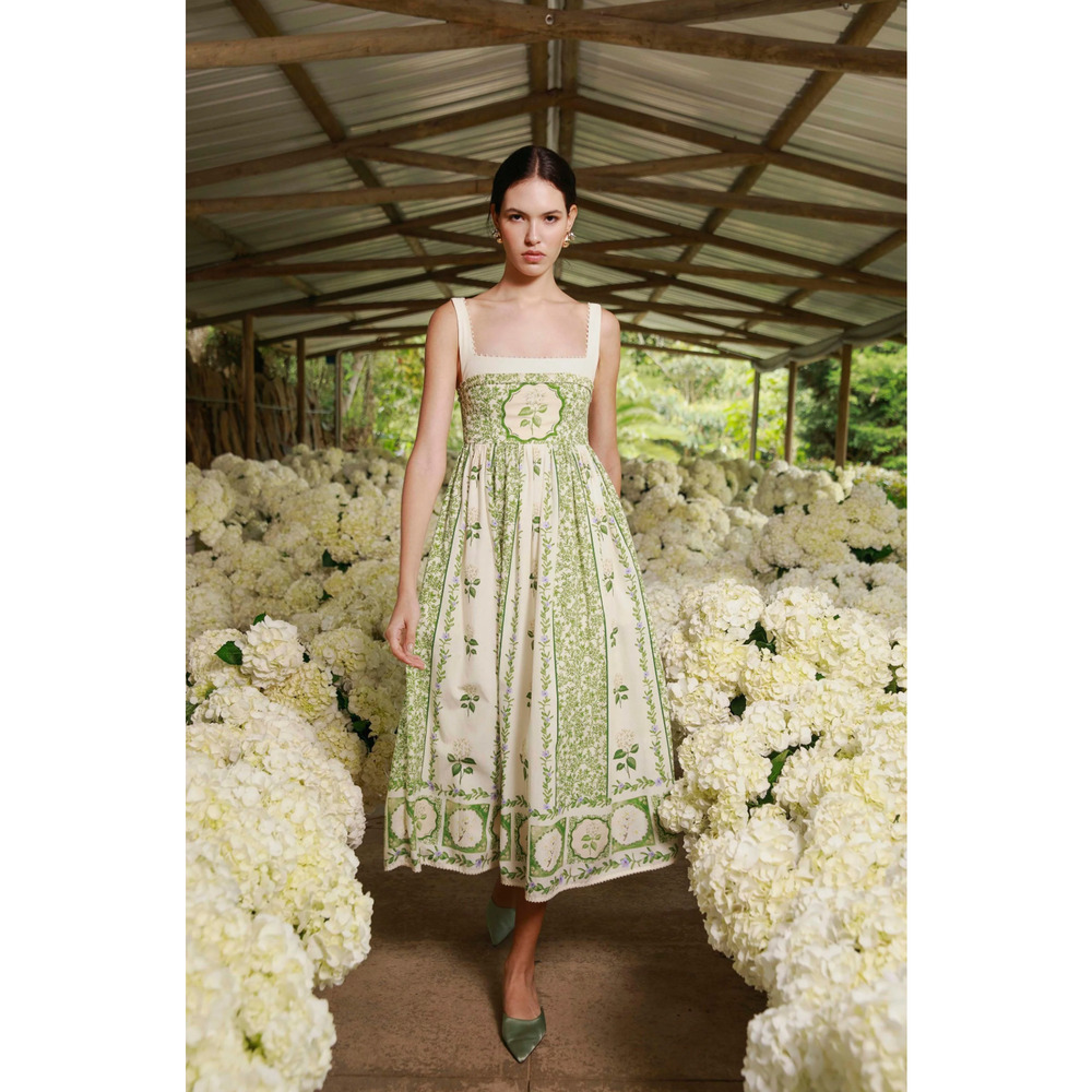 Agua by Agua Bendita Barbara floral cotton midi dress - Picture 5 of 10